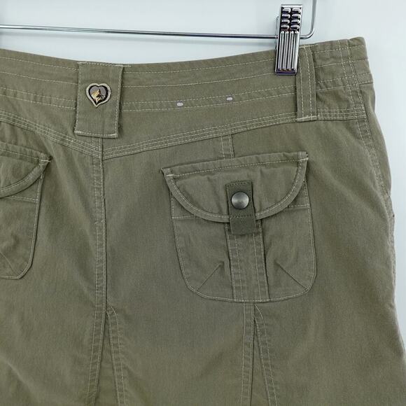 Kuhl Skirt Womens 6 Green Patine Dye Inverted Pleat Gorpcore Granola Girl Nature - Picture 6 of 7